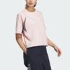 Adidas Logo Comfortable Breathable Round Neck Short Sleeve T-Shirt Women Tops Light-Pink JN3506