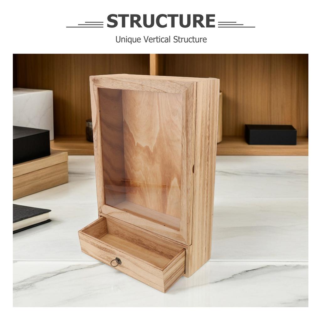 Wooden Specimen Display Box Sturdy Solid Wood Frame Clear Window Shadow Box for Insect Collections Butterfly Exhibits Dried