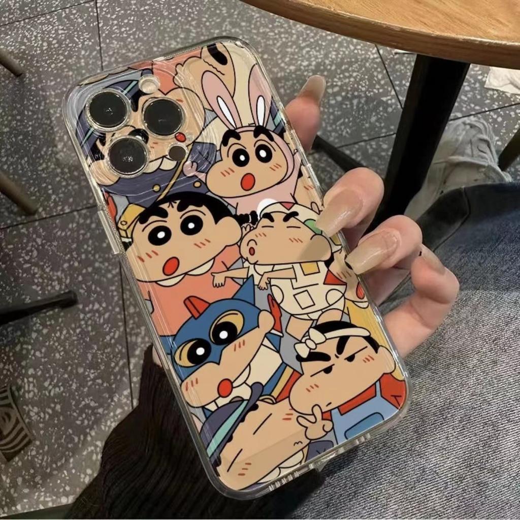 Crayon Small New Family Bucket Is Suitable for Apple 16/16promax Mobile Phone Case 12/11pro Transparent Xr/xs Soft 7p.