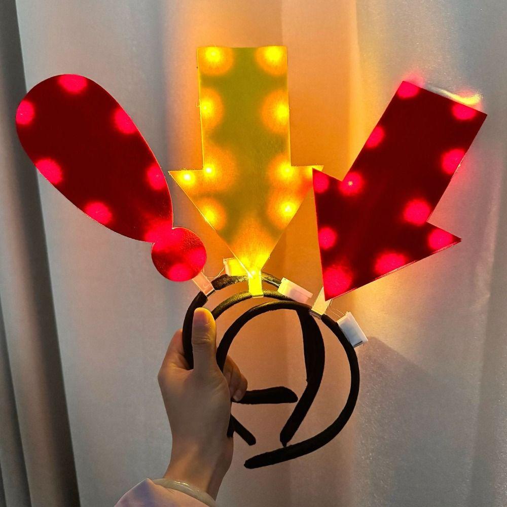 with LED Arrow Light Headband Light Up Glow Hair Hoop Lightweight LED Headband Christmas