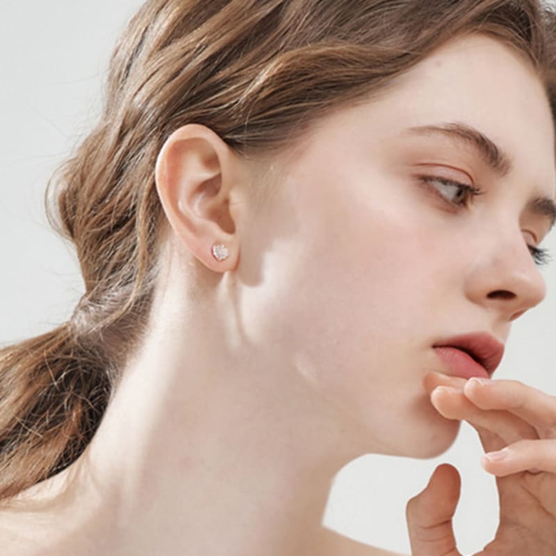 CRANNE 14K GF Ojämn Hjärtformade Örhängen C24EGF220
