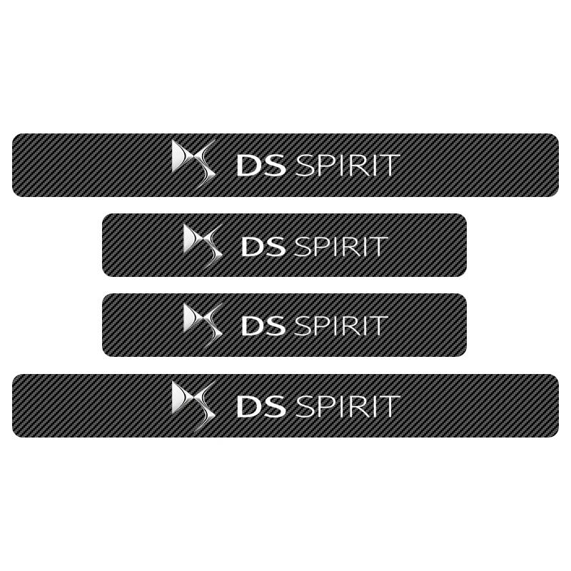 4pcs New Car Door Sill Threshold Carbon Fiber Plate Decals Stickers For Citroen DS SPIRIT DS3 DS4 DS4S DS5 DS 5LS DS6 DS7 WILD aog123