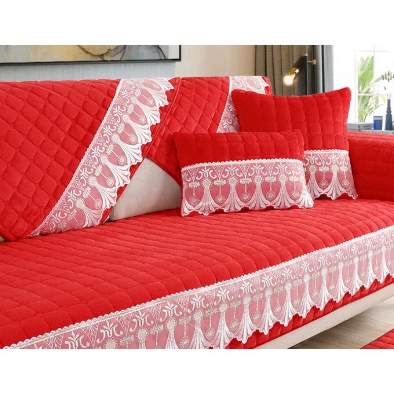 

Утолщенный чехол для дивана, кружевной нескользящий чехол для сиденья, современный 7 цветов, чехол для дивана, универсальное полотенце для дивана для декора гостиной W70xL70cm 1pcs