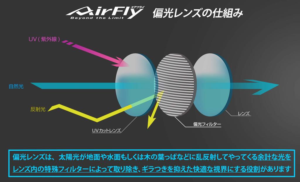 Sunglasses Black Frame Free Size [AirFly] AF-304 C-1P