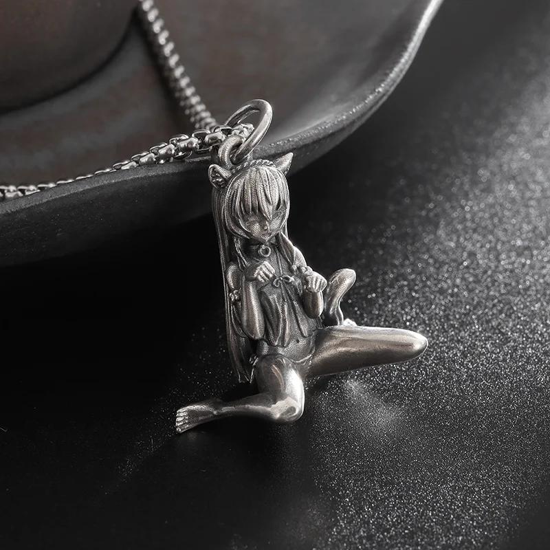 Classic Punk Mechanical Angel Warrior Pendant Necklace Men\\\\'s High Quality Metal Rock Biker Jewelry