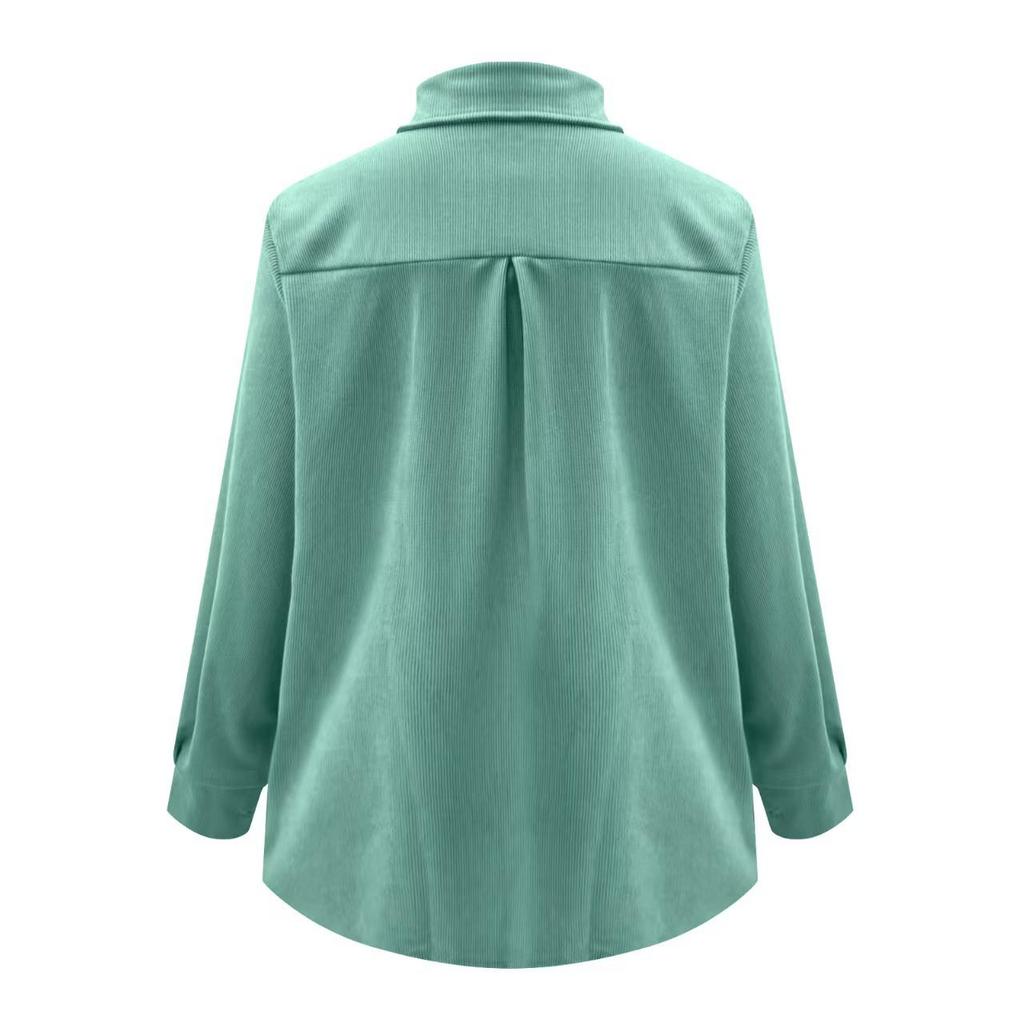 Giacca Camicia da Donna in Velluto a Coste Stile Europeo/Americano Autunno/Inverno Larga 2025