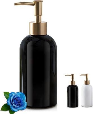 1-2pcs 14OZ Ceramic Soap Dispenser /Bathroom Accessories Pump Dispenser Can 420ml Fill Liquid for Bathroom/Kitchen