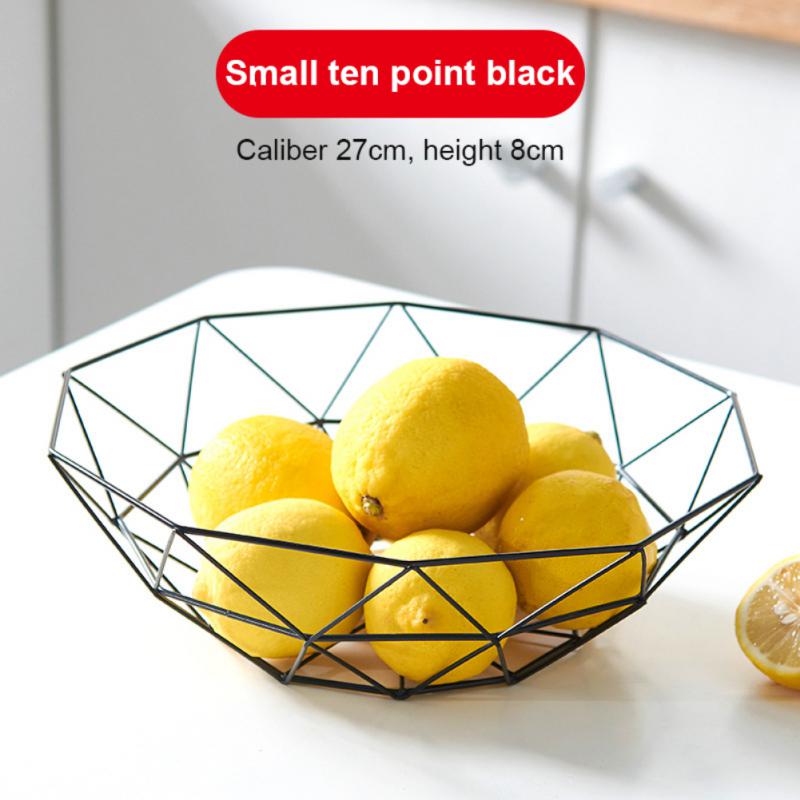 Simple Modern Iron Fruit Basket Fruit Container Bowl Home Creative Snacks Bread Storage Drain Basket Table Snacks Household