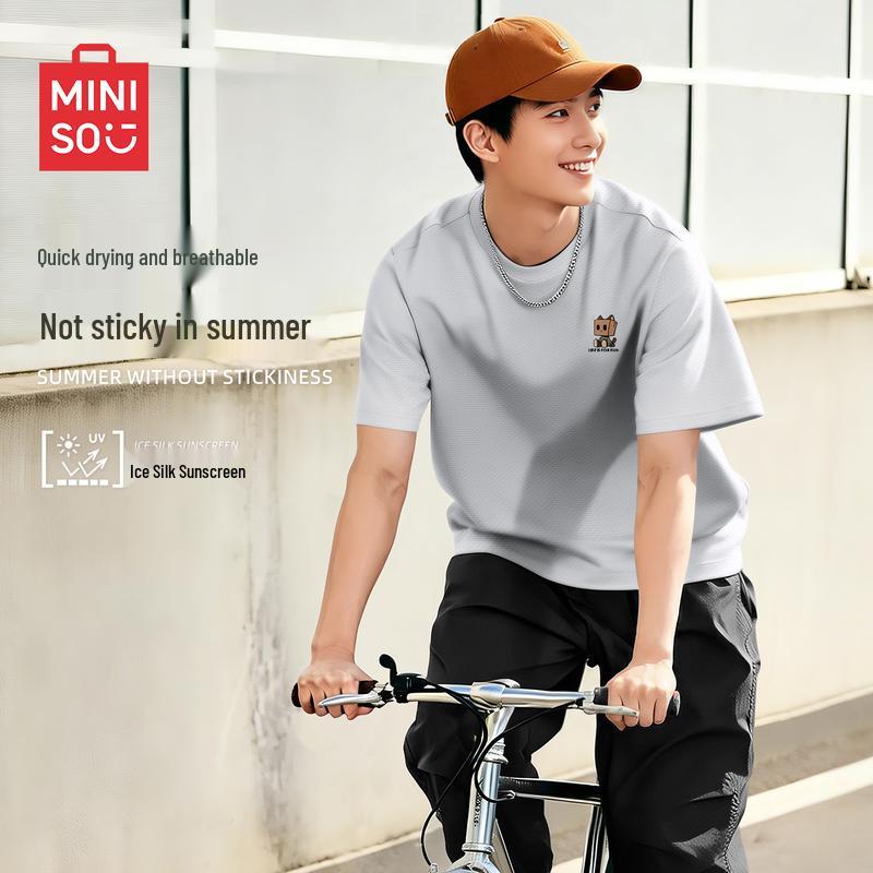 MINISO Men s Quick-Dry Sun Protection Round Neck T-shirt L
