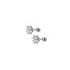 Hermosa:J E090 Cubic Clover Flower Piercing Silver 925 Earrings