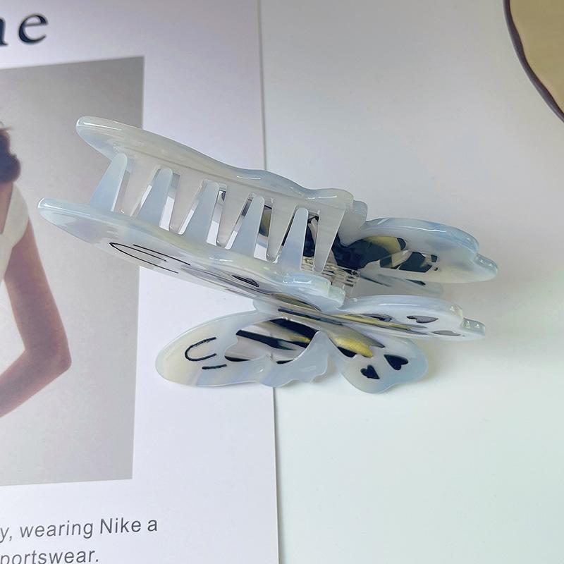 Super Fairy New Summer High Texture 10.3CM Large Butterfly Hair Clip Fashion Colorful Acetic Acid  Shark Clip Headwear