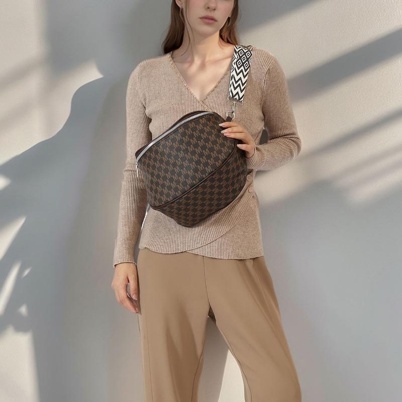 Bag women's new retro printed women's fanny pack fashionable versatile shoulder bag trendy messenger bag breast bag women