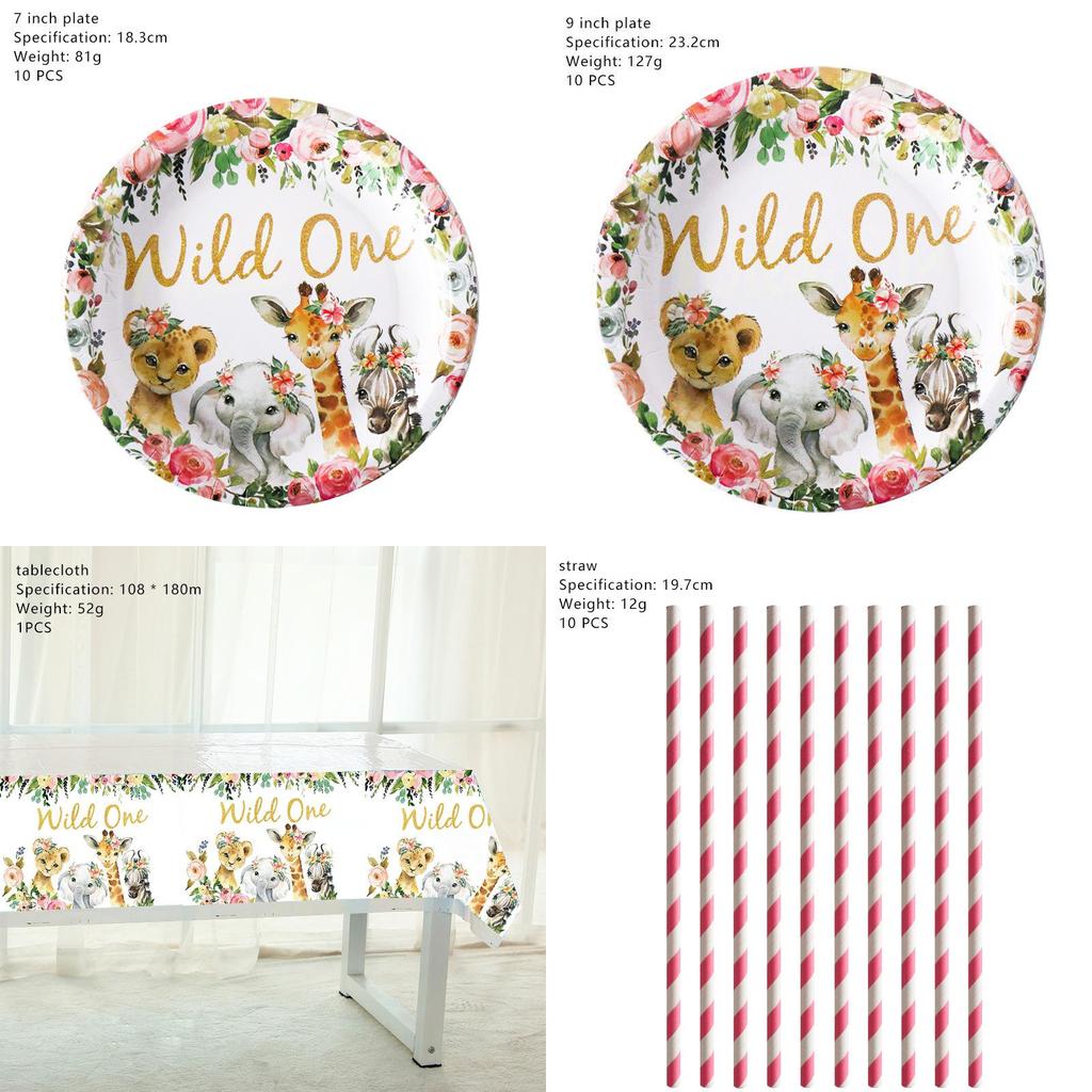 One Colorful Animal World Birthday Party Supplies Decor For Joyful Celebrations**
