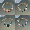 China Ethnisch Retro Jingdezhen Keramik Stern Runde Perlen Kette Armband für Frauen Freundschaft Charme Schmuck Zubehör Geschenke