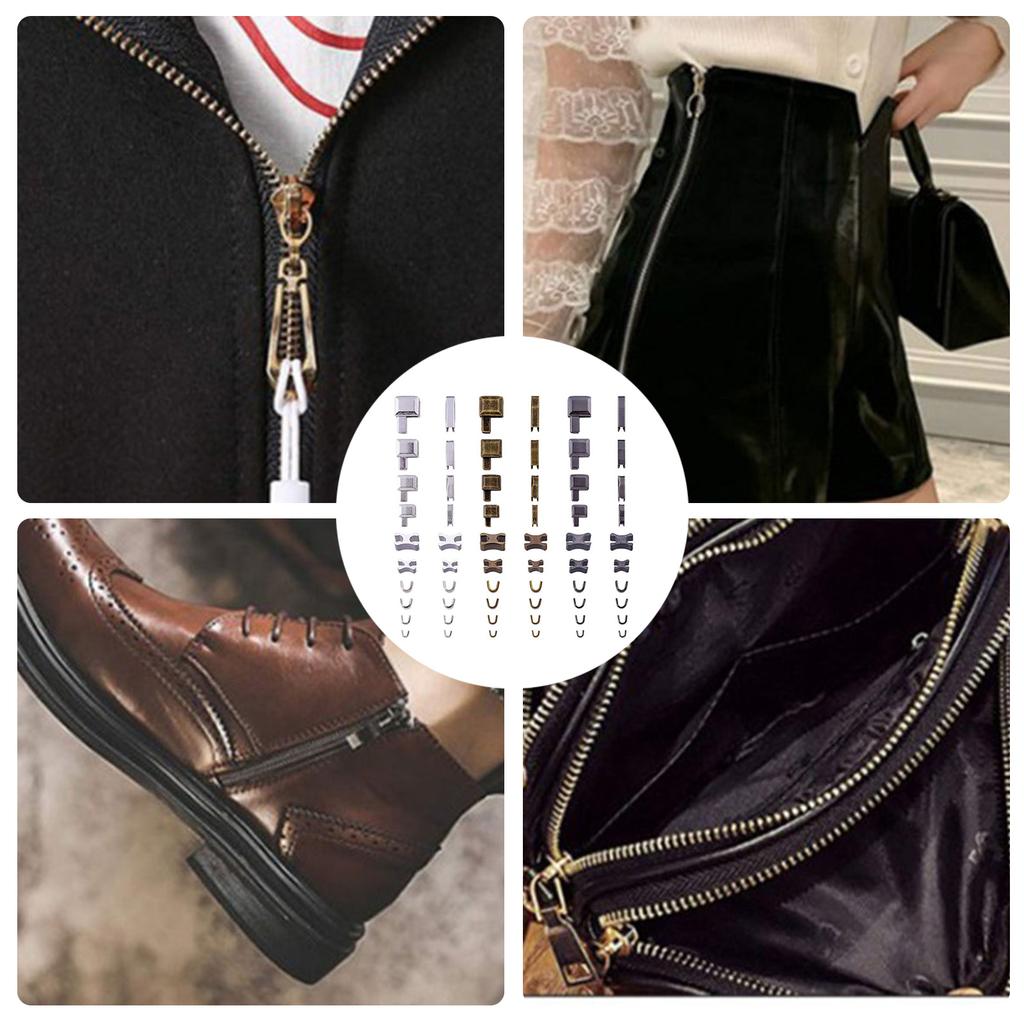 Metal Zip Repair Set Zippers Repair Tool Insertion Pin Zippers Bottom Zippers Stopper For Sewing Clothing Jackets