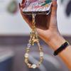 Crystal Phone Lanyard Handmade Beaded Phone Wrist Chain Keychain Phone Charm  Camera Chain