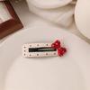 2Pcs Girl Hairpin Dot Embossed Bow Decor Faux Leather Cover Hair Clip Bangs BB Clip Hair Styling Tool Hair