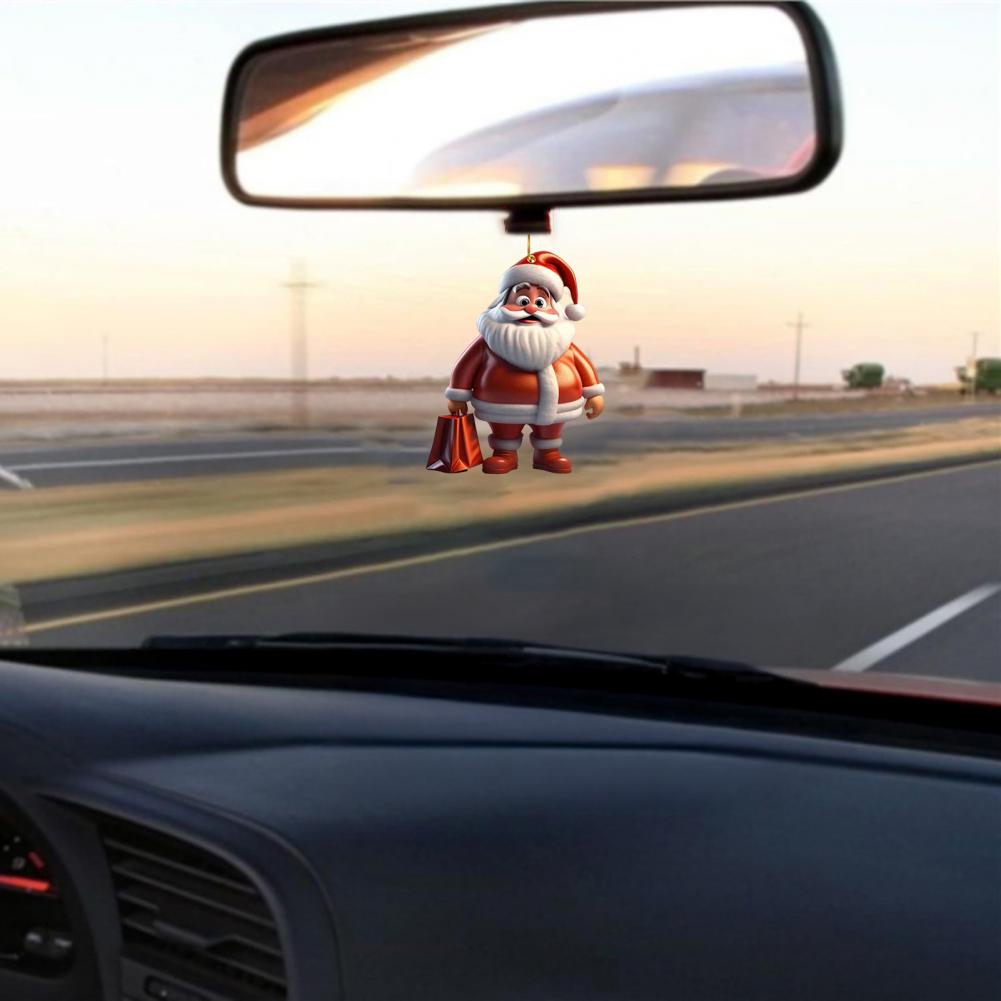 Festive Hanging Ornaments Christmas Tree Ornaments 12pcs Santa Claus Ornaments Acrylic Hanging Decor for Christmas Tree for Car