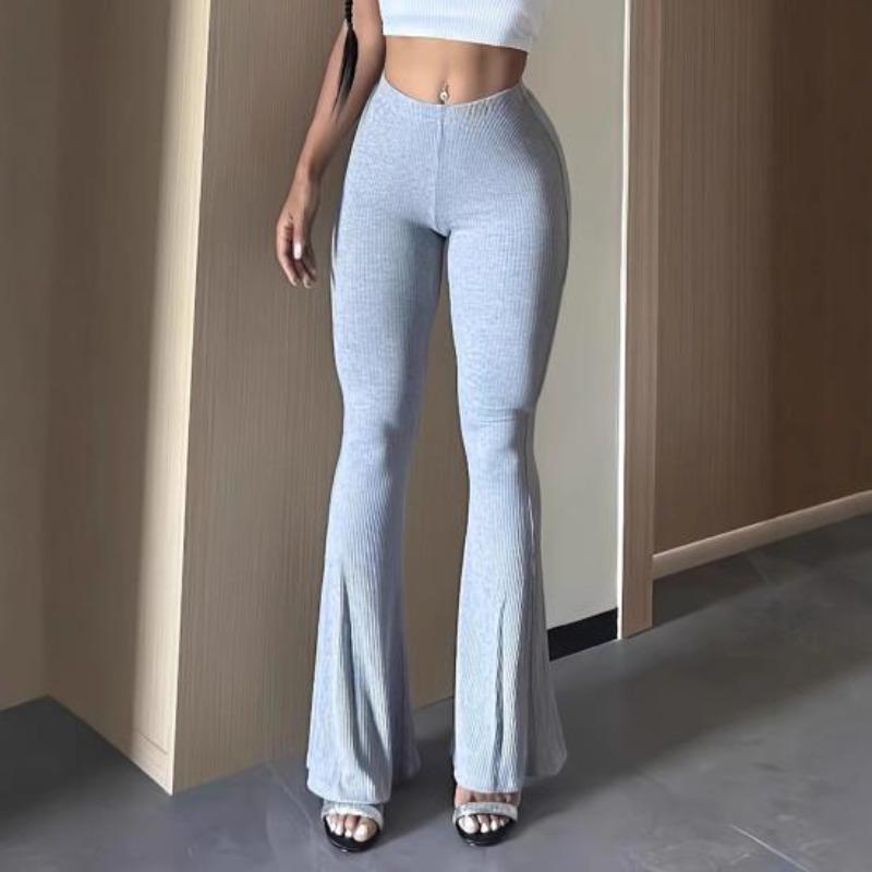 Summer Slim Fit Yoga Pants For Women, Sexy Peach Butt Lifting Micro Flare Trousers, Casual Fitness Pilates Leggings