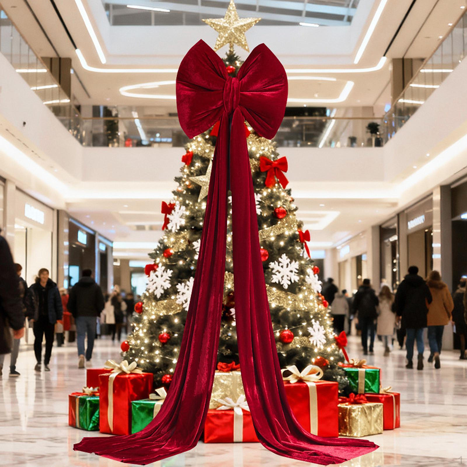 

Large Christmas Ornament Bow Bowknot Home Giant Velvet for Fence Engagement Front Porch Columns 40cmx160cm