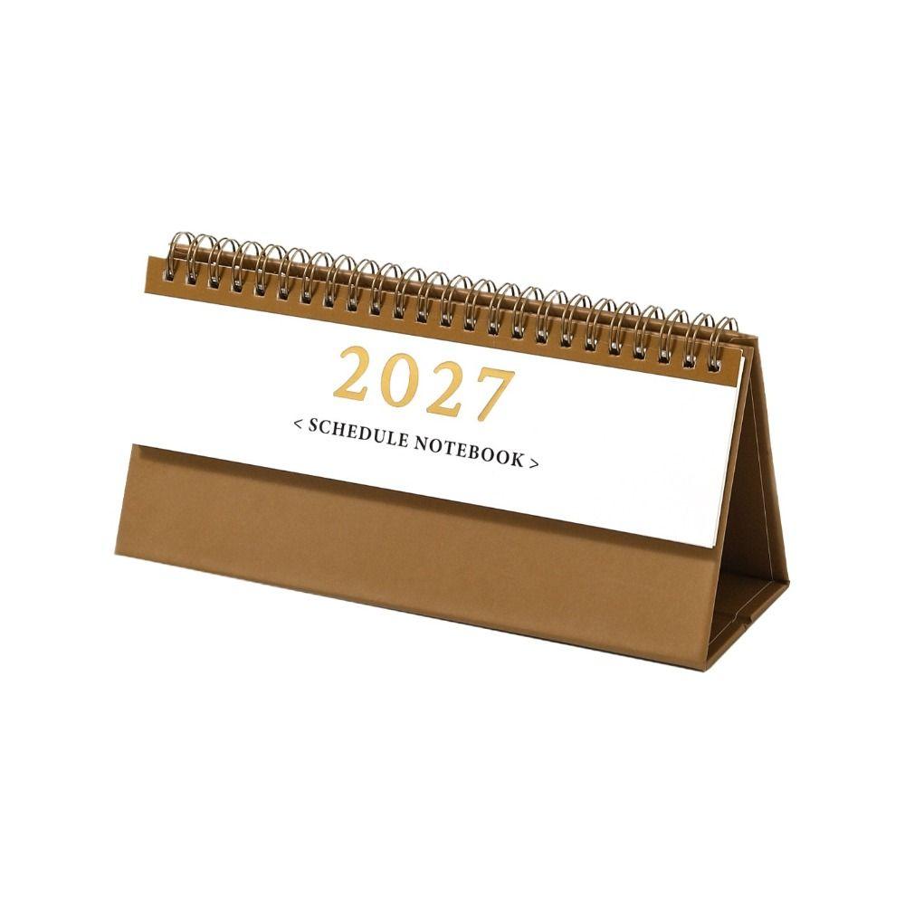 Creative 2027 Desktop Calendar Thick Paper Time Manegement Organizers  Desktop Decoration