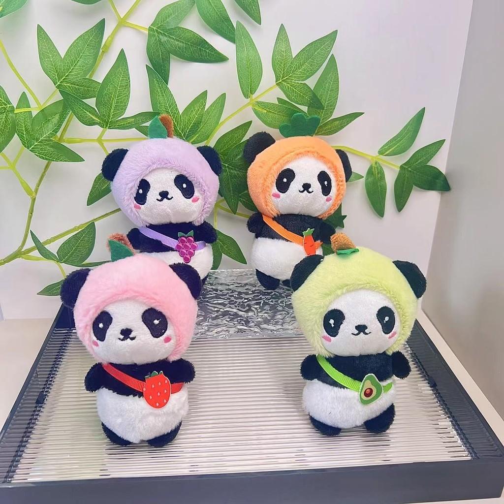 Panda Huggable Plush Keychain With Short Plush Material Ideal For Cute Souvenirs Couple