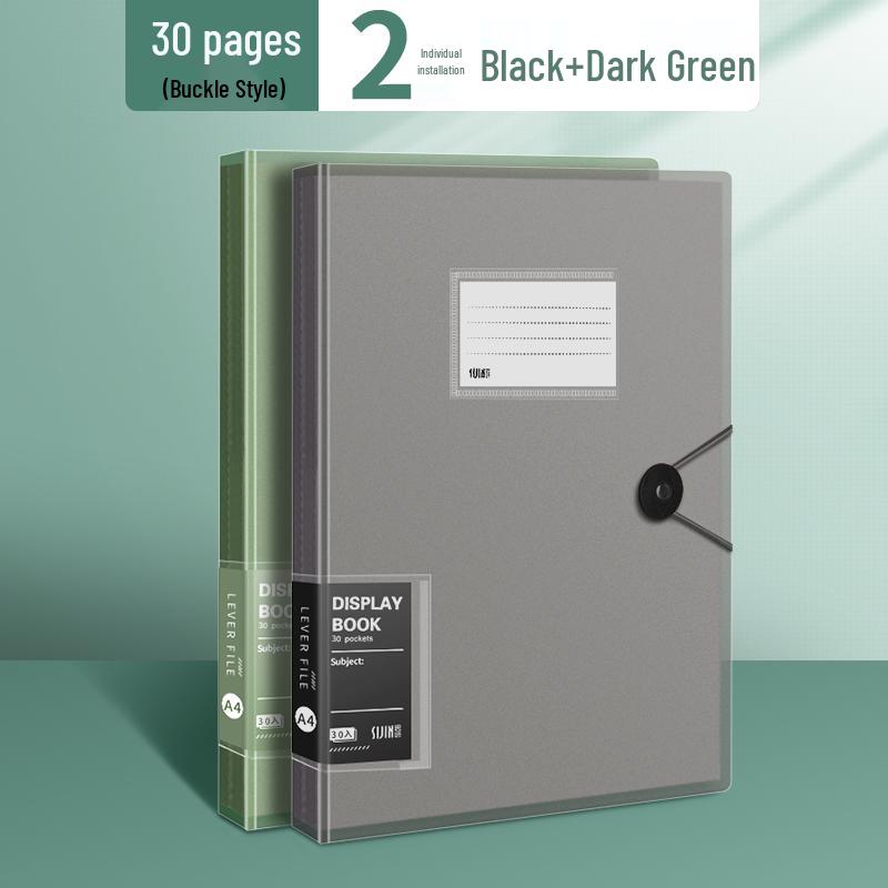 Transparent A4 Document Binder with Multi-Layer Insert Pages for Loose-Leaf Organization