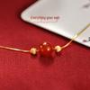High-End Chinese Acacia Red Bean & Agate Necklace with Luck Bead Clavicle Chain