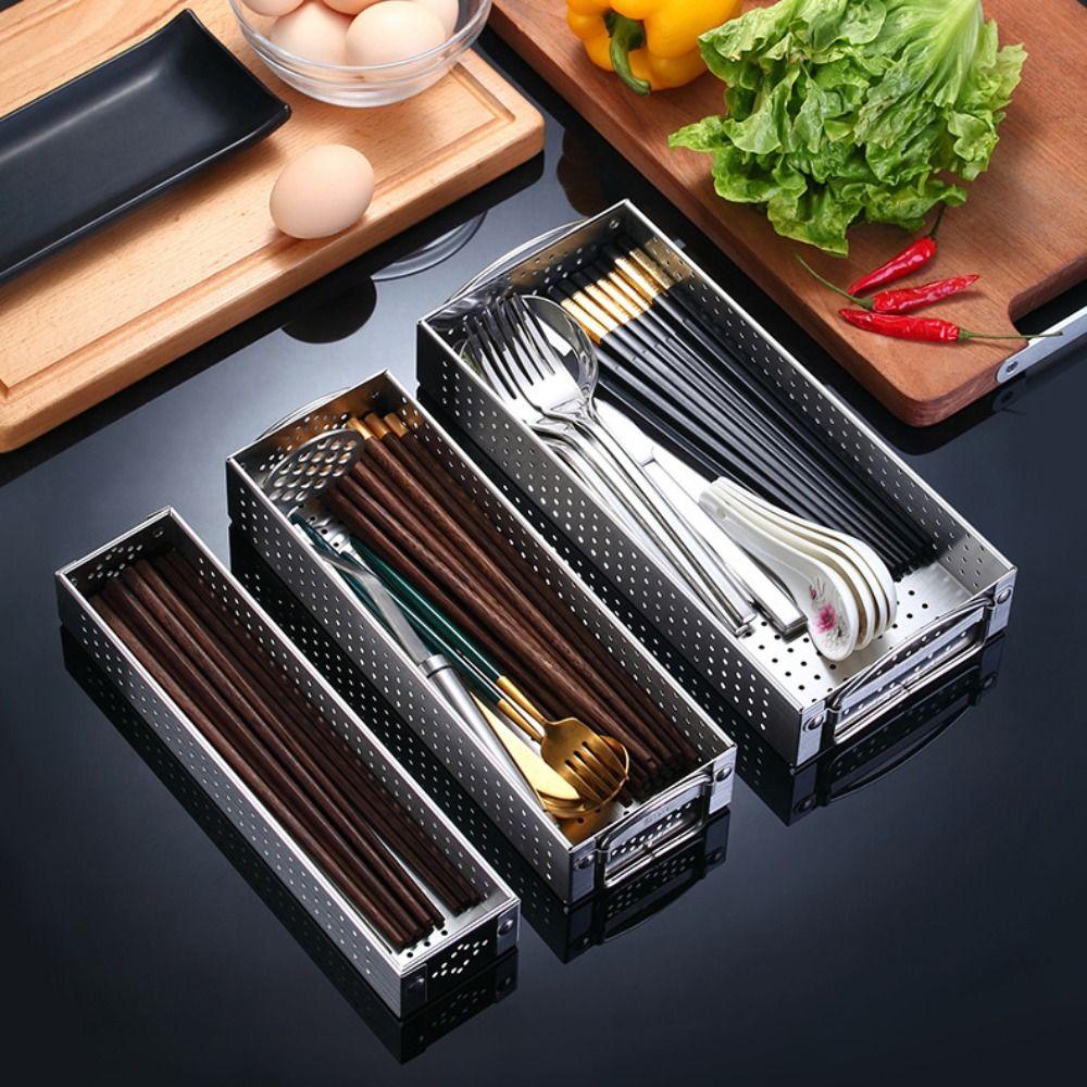 Steel for Chopsticks Spoon Chopstick Holder Flatware Storage Case Cutlery Box Kitchen Supplies