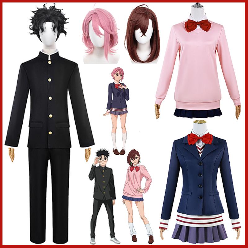 Anime Dandadan Aira Shiratori Cosplay Kostüm Momo Ayase JK Matrosenröcke Anzug Ken Takakura Jacken Hosen Perücke Schuluniform