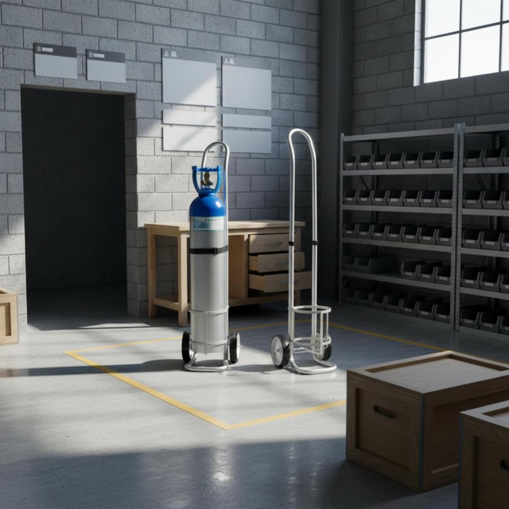Gas Cylinder Cart Adjustable-Height Trolley Portable