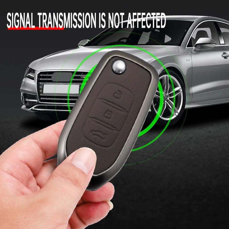 Interior Mouldings Alloy Leather Car Key Case For Renault GT line Kadjar Captur Megane Sandero Stepway Logan Clio5 Arkana Renaul