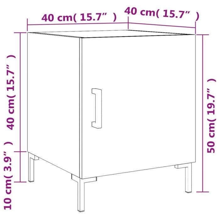 VidaXL Bedside Table Black 40x40x50 Cm Engineered Wood 827566