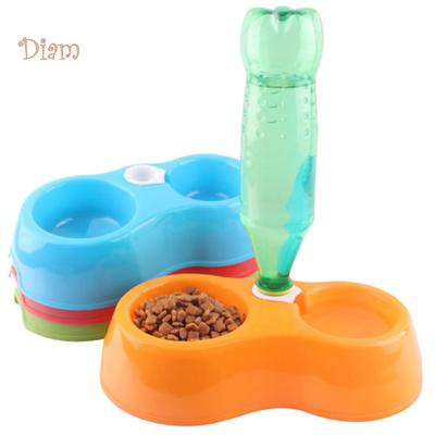 APH Dog Drinking Fountain Pet Double Bowl Dual-purpose Pluggable Water Bottle