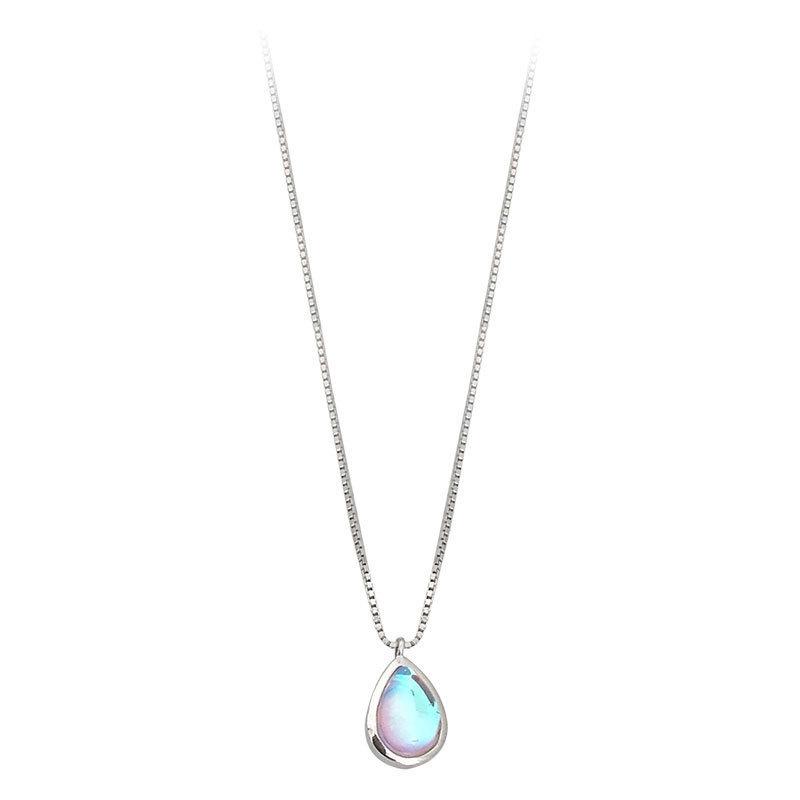 

Ожерелье Waterdrop градиентный цветовой дизайн Элегантное ожерелье из серебра 925 пробы в японском стиле для девушек