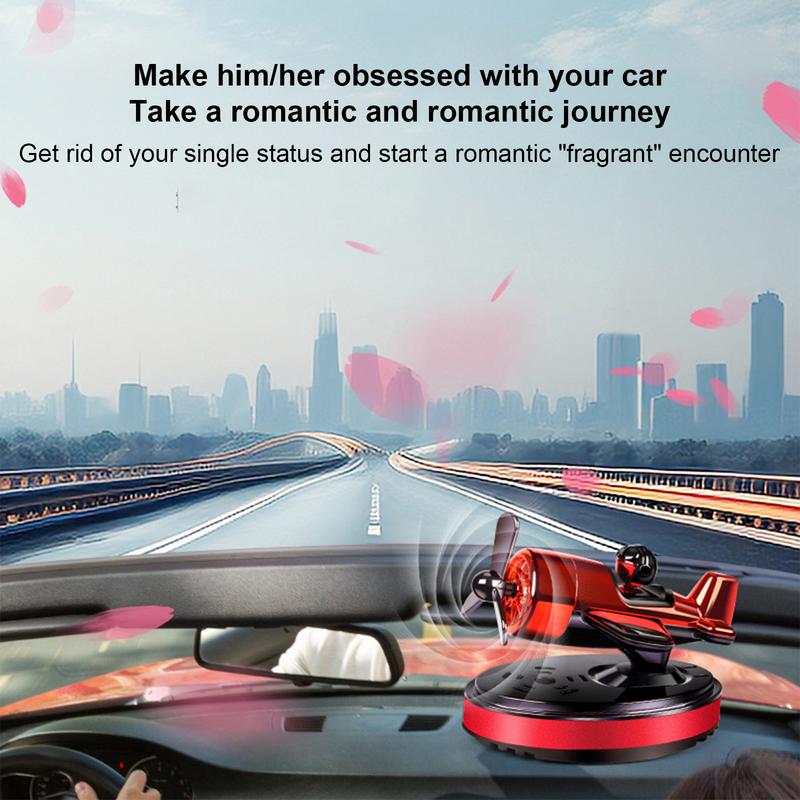 Car Perfume Diffuser Rotating Car Air Freshener Oil Diffuser Solar Powered Car Aromatherapy With Fragrance Oil Airplane Shape