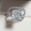 2 pezzi/set anello di coppia set geometrico zircone cubico matrimonio nuziale anello abbinato rame elettroplaccato compleanno anniversario regalo anelli per le dita