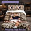 Personalized 3Pcs Bedding SetSabrina Carpenter Custom Text Duvet Cover Pillowcase Set Bedroom Gift
