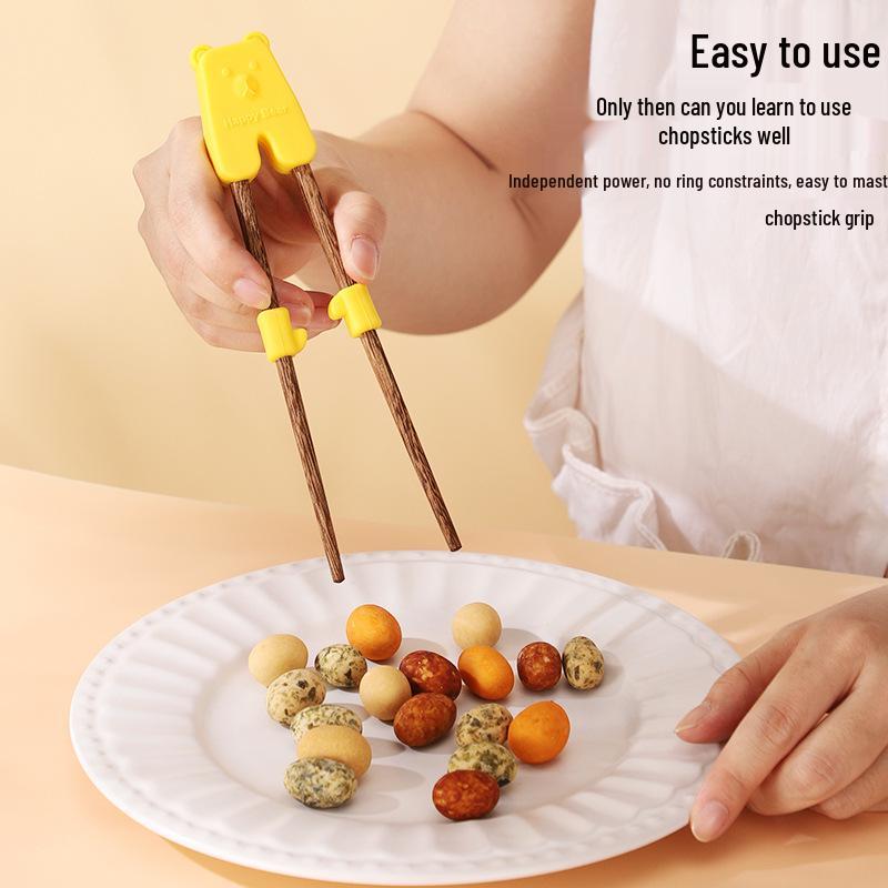 Children's 18cm Non-Slip Silicone Wood Training Chopsticks