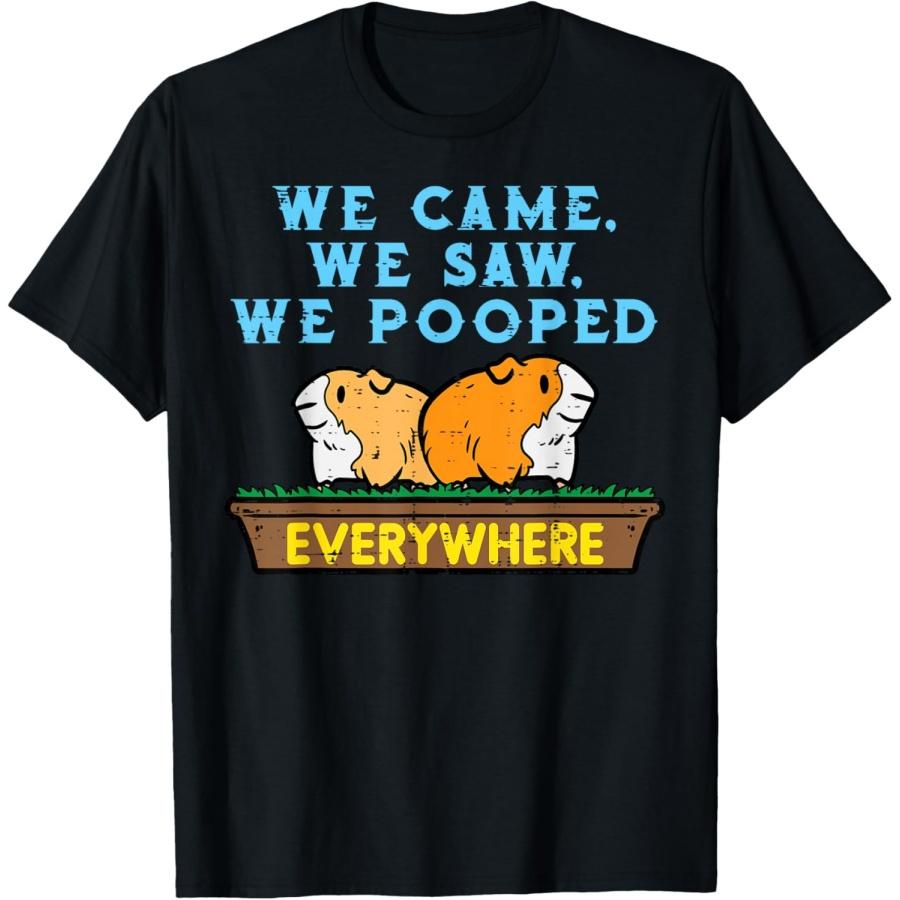 

Guinea Pig We Came Saw Pooped Funny Cavy Pet Men Women Kids T-Shirt XXXXXL чорний
