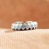 Huitan Luxurious Blue Cubic Zirconia Rings Female Charming Trendy Creative Attractive Accessory Gorgeous Versatile Party