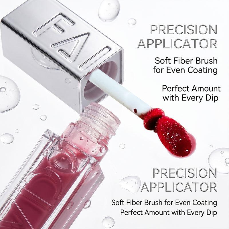Tinted Mirror Lip Glaze: Long-lasting, Moisturizing, Non-transferring Glass-like Shine, Available in Multiple Colors.
