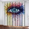 HUANZHUANG Curtain for Kids Room Multicoloured and Gorgeous Print Bedroom Set, Curtains for Living Room Window Treatment Drapes