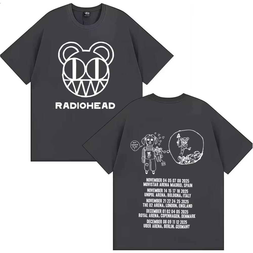 Radiohead Tour 2026 Merch Fashion T Shirts Mens Womens Aesthetic Short Sleeves Harajuku Pure Cotton Casual Hip Hop Streetwear