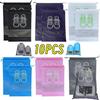Portable Non-Woven Cloth Shoe Bags Waterproof Dustproof Travel Shoe Storage Bag Hanging Drawstring Packing Pouch Organizer