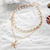 Boho Starfish Multi-elements Pendant Choker Necklaces for Women  Metal Shell Necklaces Girl Aesthetic Party Jewelry Gift