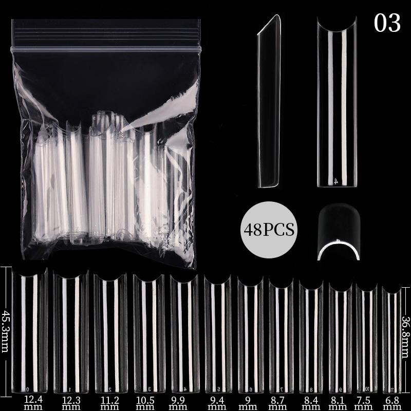 1Bag Gel Nails Extension System False Nail Full Cover Sculpted Clear Matte Fake Nail Tips Quick Building Nail Manicures Tool