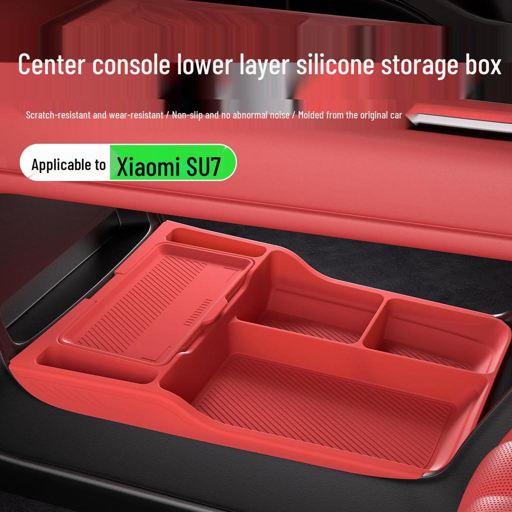 Xiaomi SU7 Center Console Double-Layer Storage Box for Car Armrest