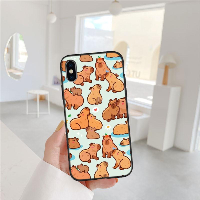 CJ24 Cartoon Capybara Cute Soft Shell Phone Case for Redmi Note 8 9 Pro Max 9S 9T 9C NFC 8T 8A 10A A4