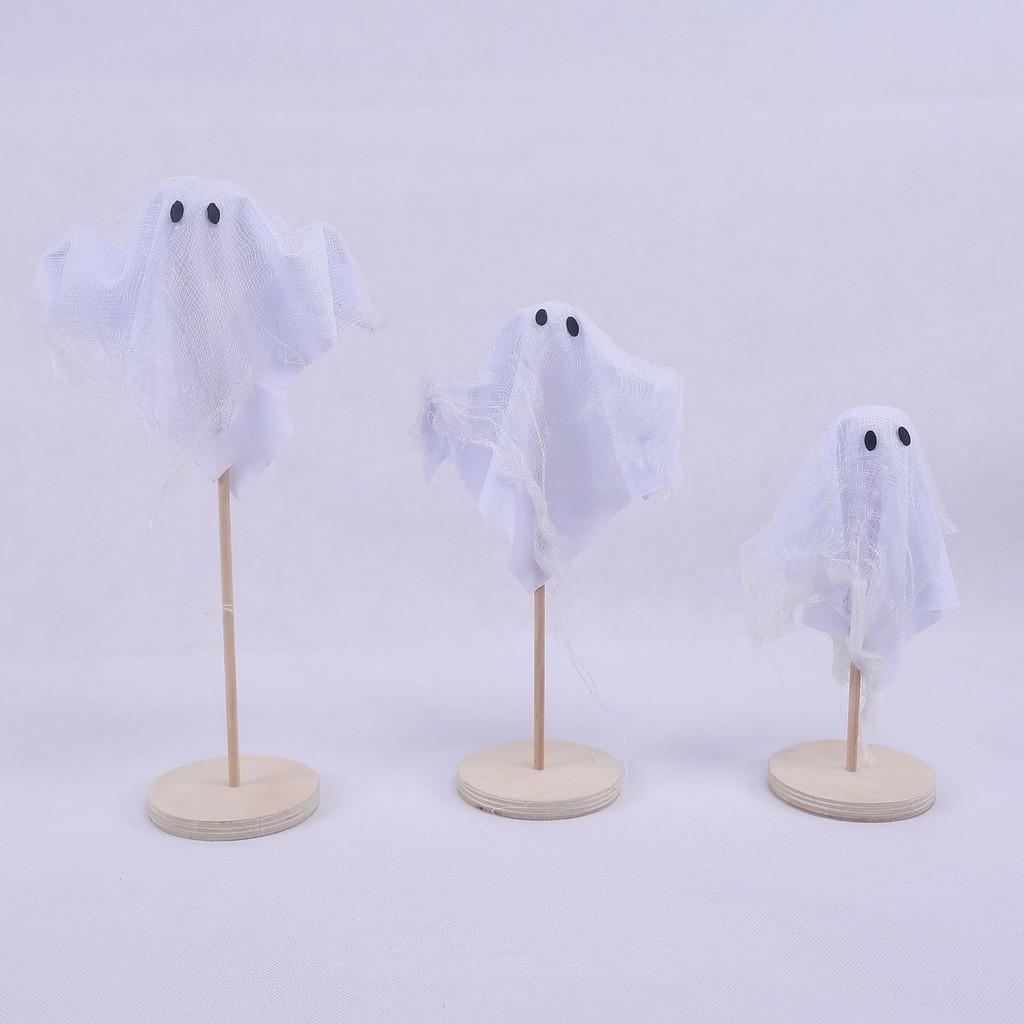 Halloween Fabric Witch Broom Decor Set Colorful Mesh Trick Or Festivities Treat